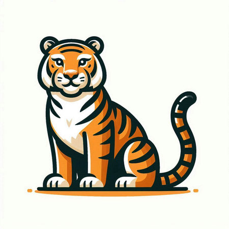Vector illustration of tiger mascot. Isolated on a white background.のイラスト素材