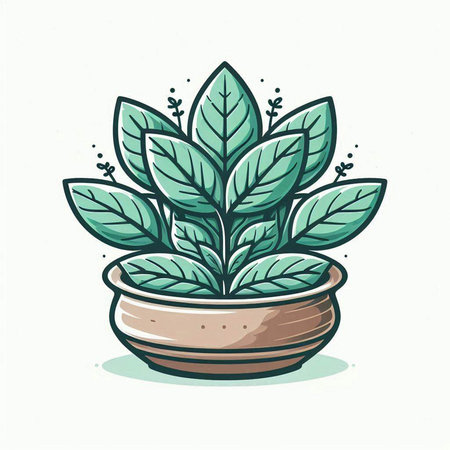 Illustration of plant in pot on white background. Vector illustration.のイラスト素材