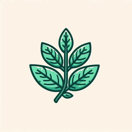 Leaf icon, vector illustration. Flat design style with green color.のイラスト素材