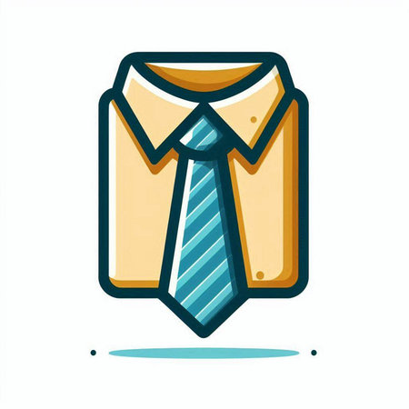 Shirt and necktie icon in flat style. Vector illustration.のイラスト素材