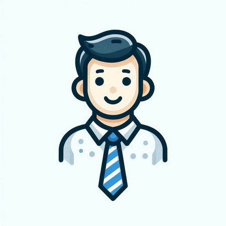 Vector illustration of male character in flat style. Businessman in uniform.のイラスト素材