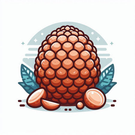 Pineapple vector illustration. Isolated on a white background.のイラスト素材