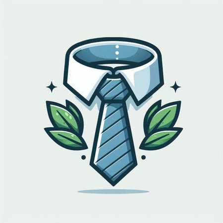 Vector illustration of a business man's shirt, tie and laurel wreath.のイラスト素材
