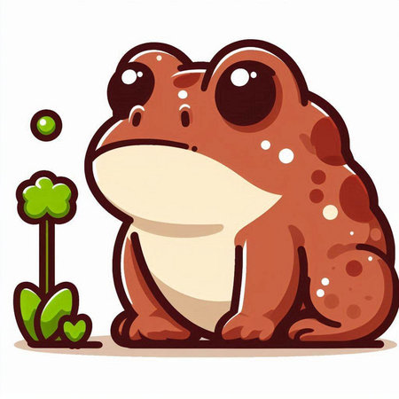 illustration of a cartoon frog on a white background, vector illustrationのイラスト素材