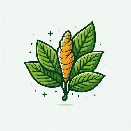 Green leaves and plant icon. Vector illustration for your graphic design.のイラスト素材