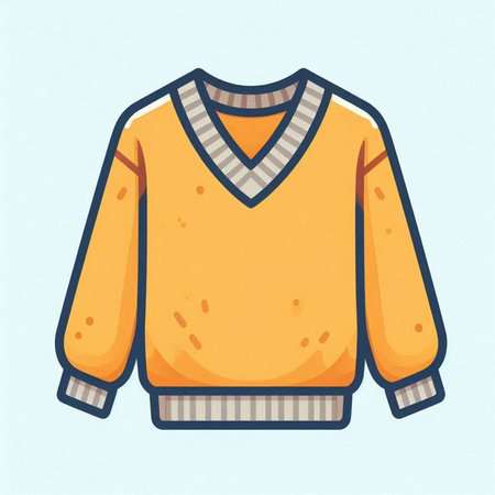 Illustration of a sweater. Vector illustration of a warm sweater.のイラスト素材