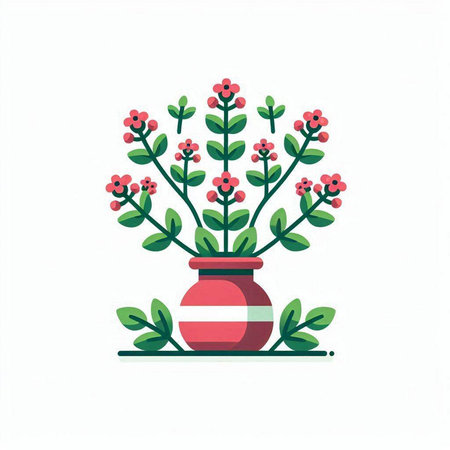 Flower in a vase. Vector illustration in flat style.のイラスト素材