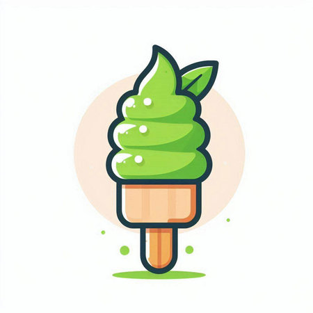 Ice cream icon. Vector illustration of ice cream in flat style.のイラスト素材