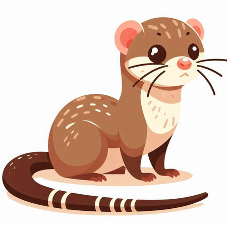 Cute otter isolated on a white background. Vector illustration.のイラスト素材