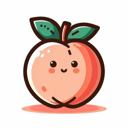 Funny apple character. Vector illustration in cartoon style on white background.のイラスト素材
