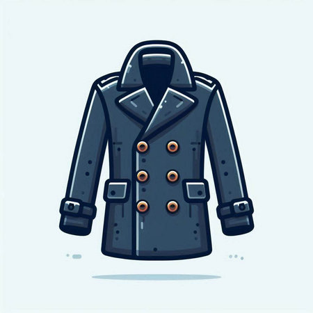 Vector illustration of a coat on a light background. Cartoon style.のイラスト素材