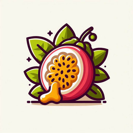Passion fruit vector icon. Passion fruit vector icon. Passion fruit icon.のイラスト素材