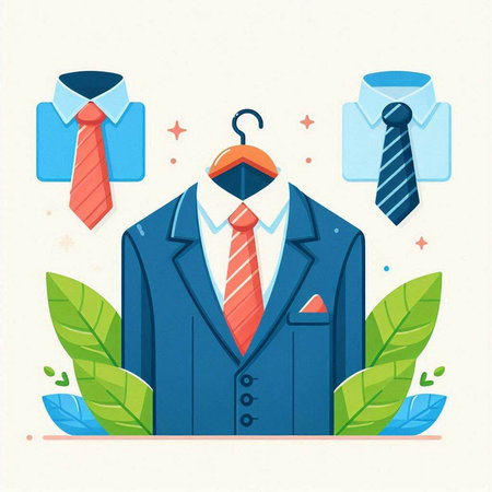 Businessman with shirt and tie. Vector illustration in flat style.のイラスト素材