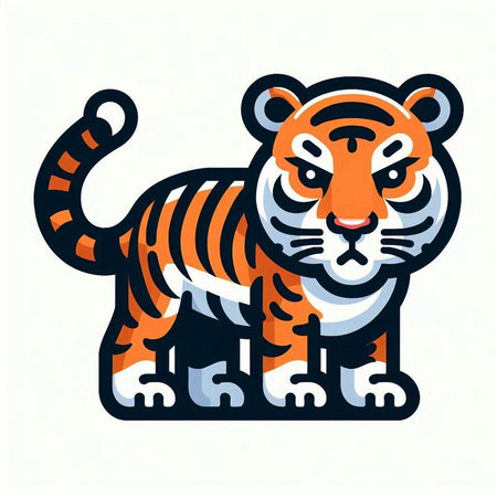 Tiger. Symbol of the new year 2022. Vector illustration.のイラスト素材