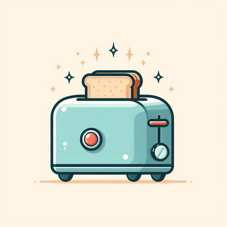 Illustration of a toaster. Vector illustration in cartoon style.のイラスト素材