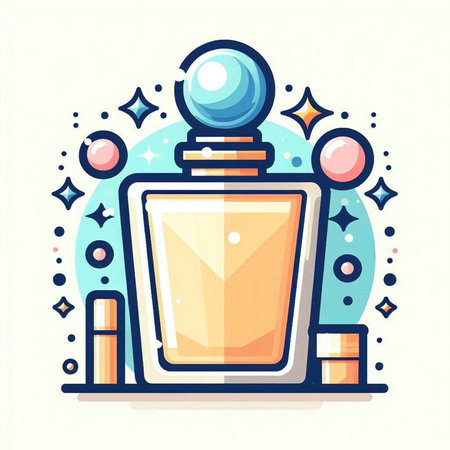 Perfume bottle icon in flat style. Perfume bottle vector illustration.のイラスト素材