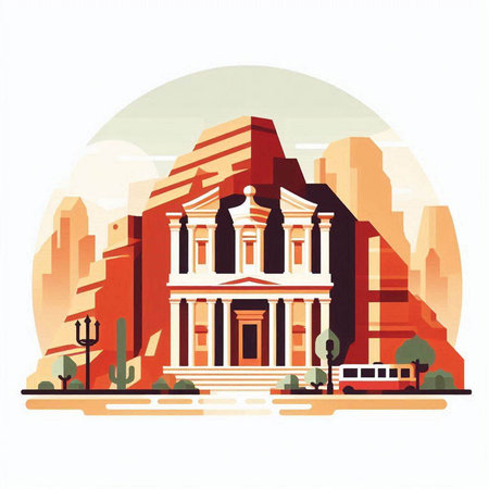 City landscape in flat style. Vector illustration for your graphic design.のイラスト素材