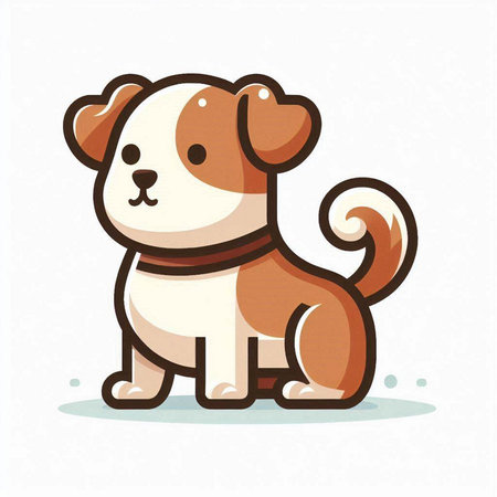 Cute cartoon dog. Vector illustration of a cute dog on a white background.のイラスト素材