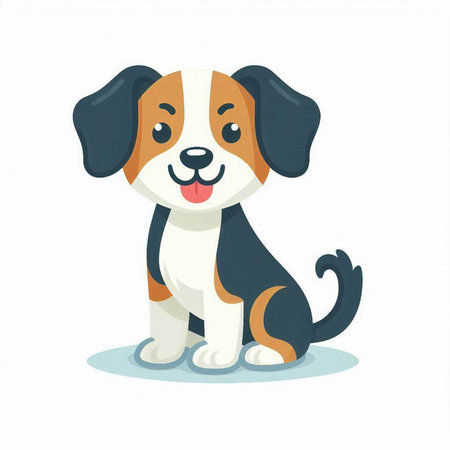 Cute cartoon dog. Vector illustration isolated on a white background.のイラスト素材