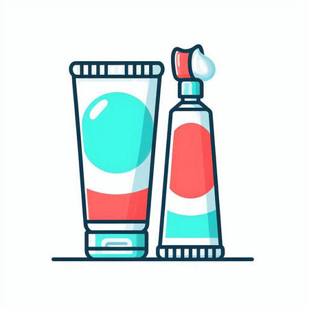 Toothpaste tube with toothpaste. Vector illustration in flat styleのイラスト素材