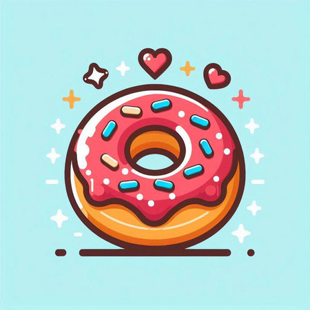 Donut vector illustration. Sweet donut icon. Donut icon.のイラスト素材
