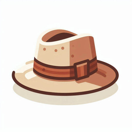 Illustration of a brown hat on a white background. Vector illustrationのイラスト素材