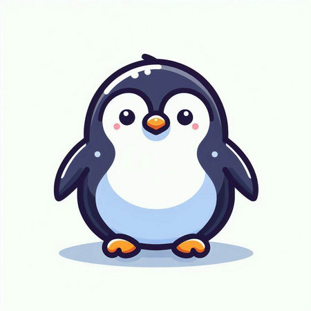 Cute penguin cartoon vector illustration. Cute cartoon penguin icon.のイラスト素材