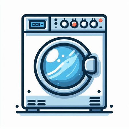 Washing machine icon isolated on white background. Laundry concept. Vector illustration.のイラスト素材