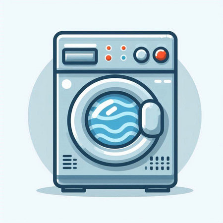 Washing machine icon in flat style. Washing machine vector illustration.のイラスト素材