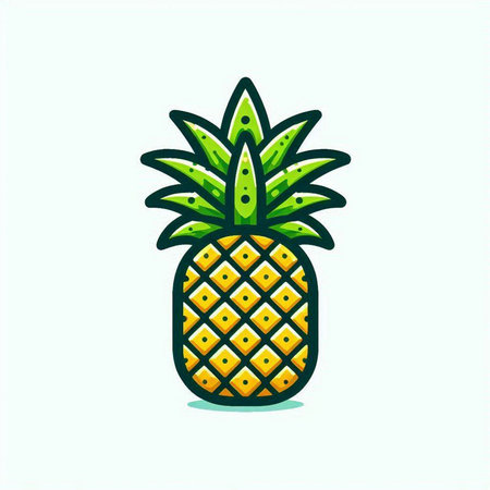 Pineapple vector icon. Tropical fruit isolated on light background.のイラスト素材