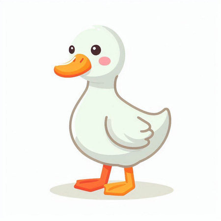 Cute duck isolated on white background. Vector illustration for your designのイラスト素材