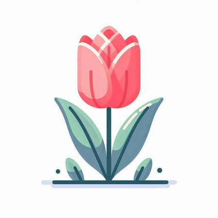 Tulip flower vector illustration. Hand drawn tulip flower.のイラスト素材