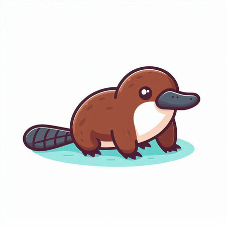 Cute cartoon beaver. Vector illustration isolated on white background.のイラスト素材