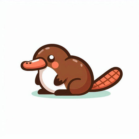 Cute cartoon beaver isolated on white background. Vector illustration.のイラスト素材