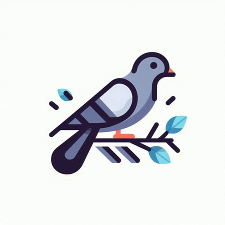 Bird icon. Vector illustration in flat style. Bird vector icon.のイラスト素材