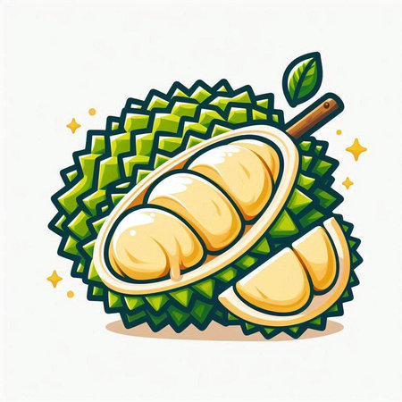 durian fruit icon isolated on white background. vector illustration.のイラスト素材