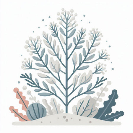 Coral vector illustration. Isolated on white background. Flat style.のイラスト素材