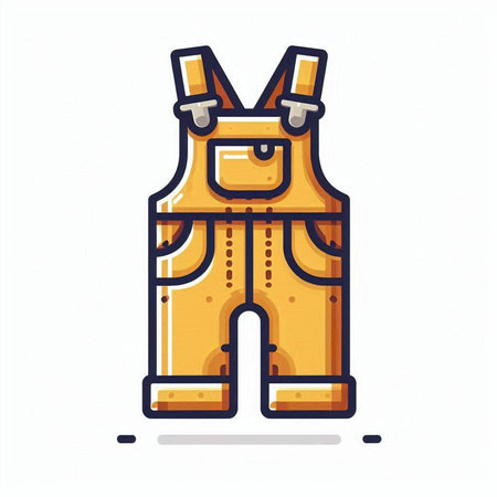 Worker overalls icon. Isolated on white background. Vector illustration.のイラスト素材