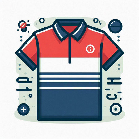 Soccer jersey and t-shirt. Vector illustration in flat styleのイラスト素材