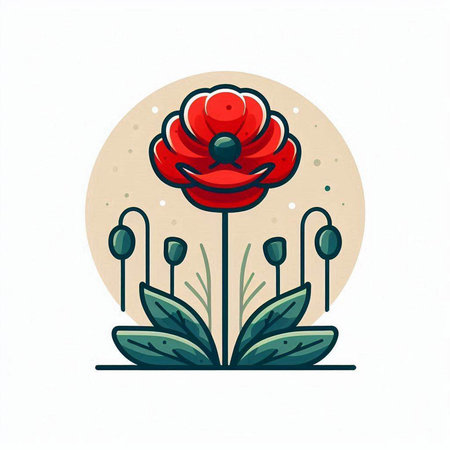 Flower icon, vector illustration. Flat design style. Floral background.のイラスト素材