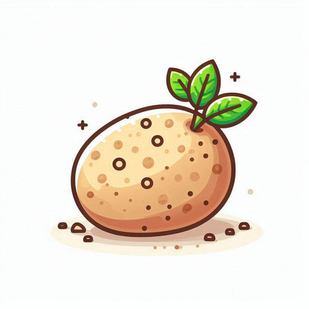 Illustration of a potato on a white background. Vector illustration.のイラスト素材