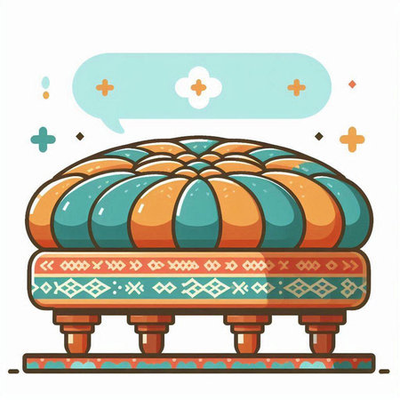 Illustration of an Indian Stupa with Speech Bubbles.のイラスト素材