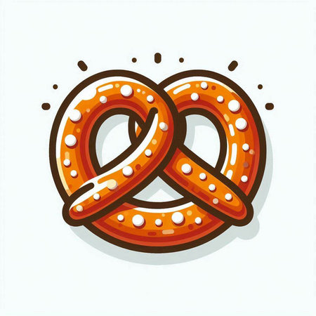 Illustration of a pretzel isolated on a white background. Vector illustration.のイラスト素材