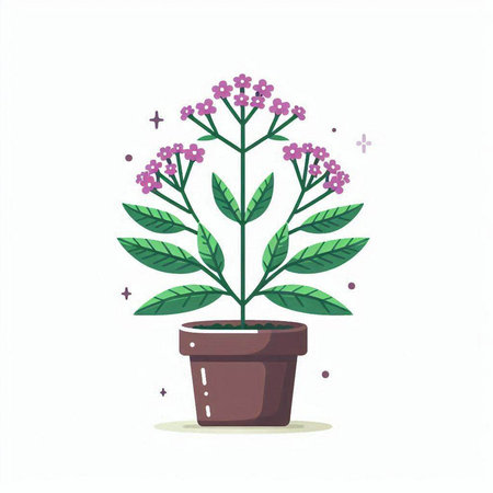 Plant in a pot. Vector illustration on a white background.のイラスト素材