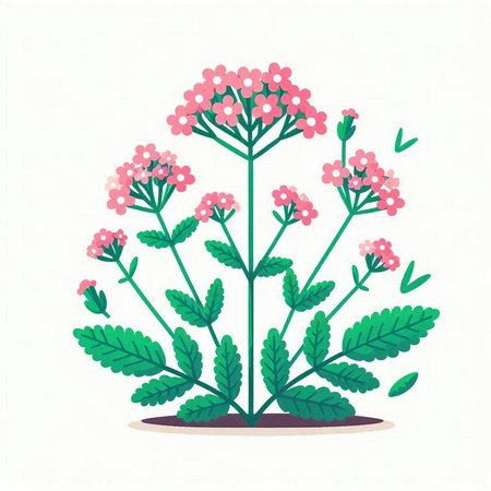 Cartoon flowers isolated on white background. Vector illustration in flat style.のイラスト素材