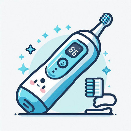 Electronic medical thermometer. Vector illustration in line art style.のイラスト素材
