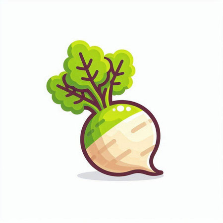Radish vegetable icon. Vector illustration. Isolated on white background.のイラスト素材