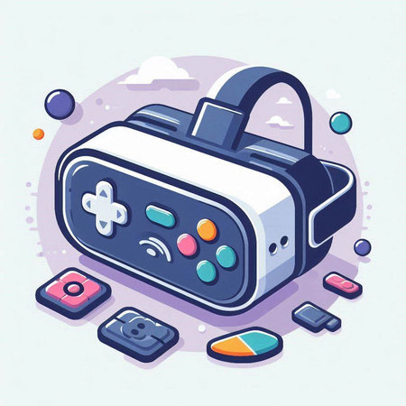 Vector isometric 3d illustration of a gamepad on a light backgroundのイラスト素材