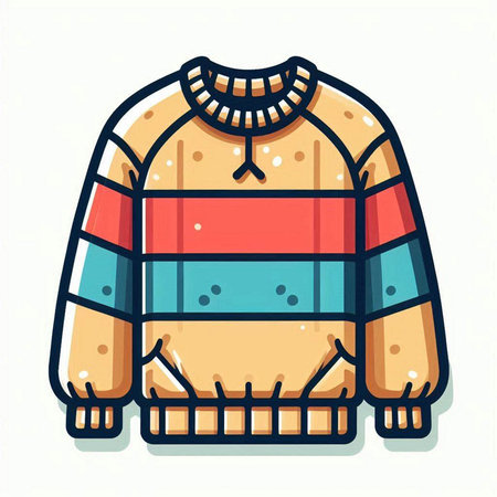 Winter sweater icon isolated on white background. Colorful vector illustration.のイラスト素材
