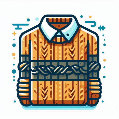 Illustration of a shirt tied with a rope. Vector illustration.のイラスト素材